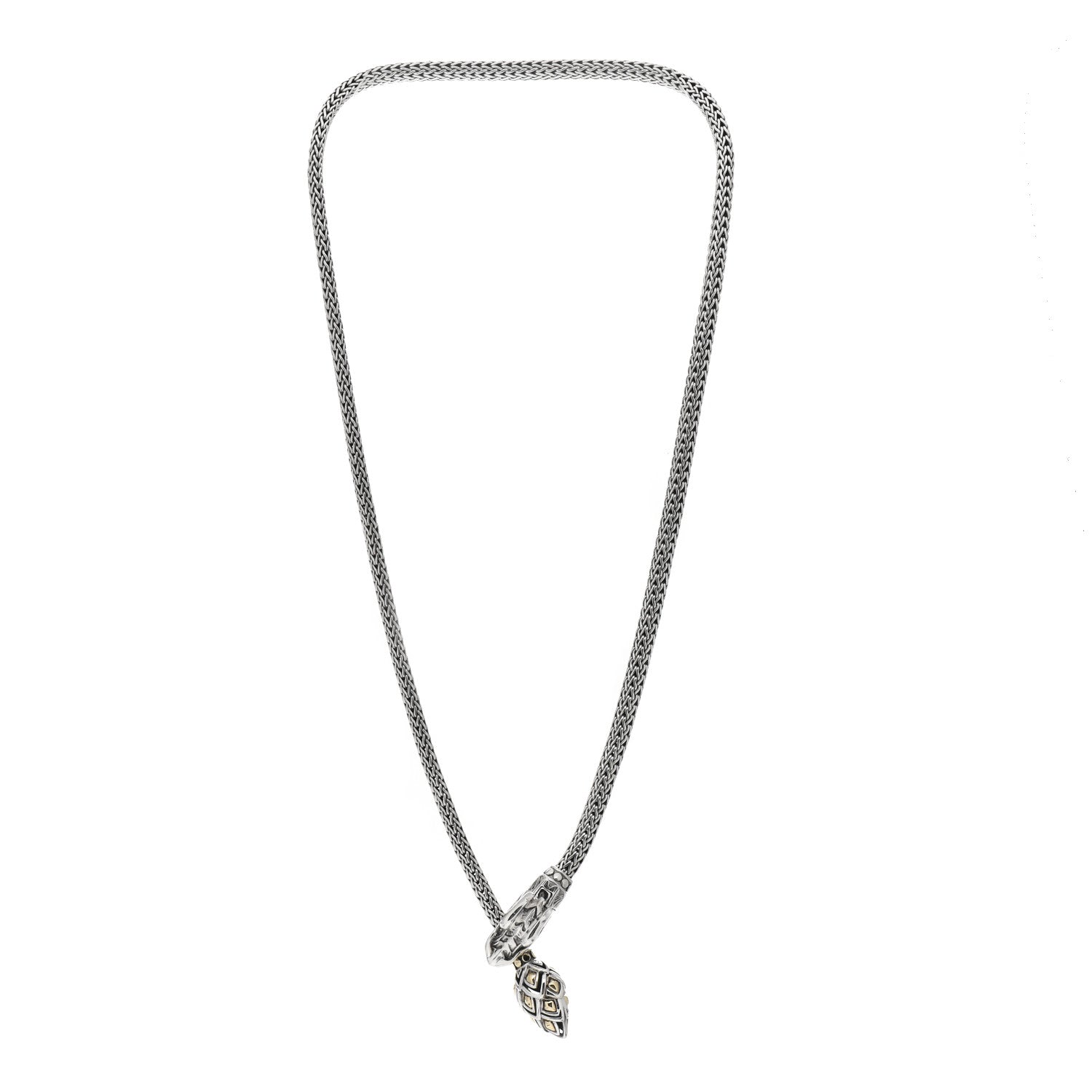John Hardy Sterling Silver 18K Yellow Gold Legends Naga Dragon Lariat Necklace 3 of 4