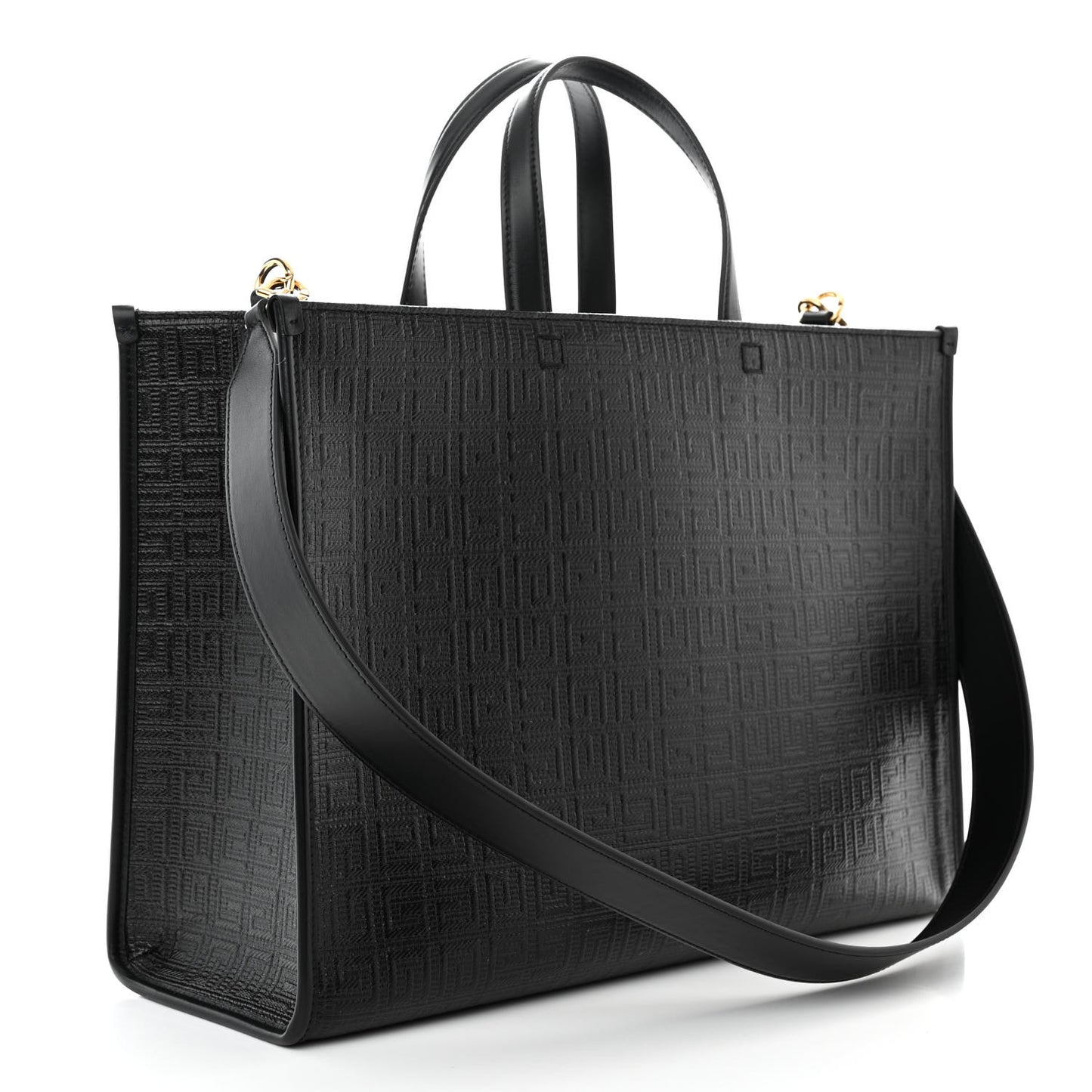 4G Coated Canvas Logo Medium G-Tote Black