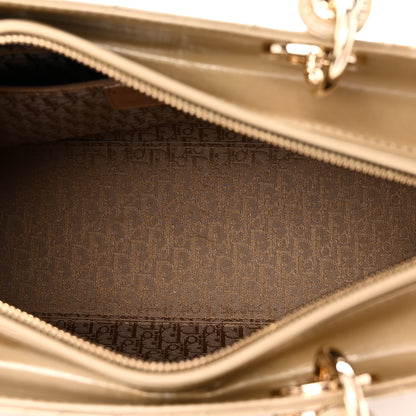 Christian Dior Patent Cannage Stitched Large Lady Dior Beige 4 of 10