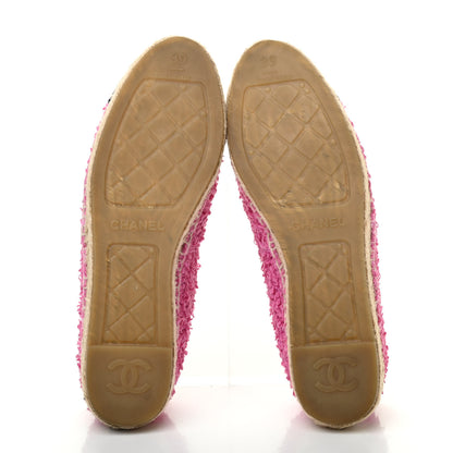 Chanel Tweed CC Espadrilles 39 Dark Pink Navy 5 of 9