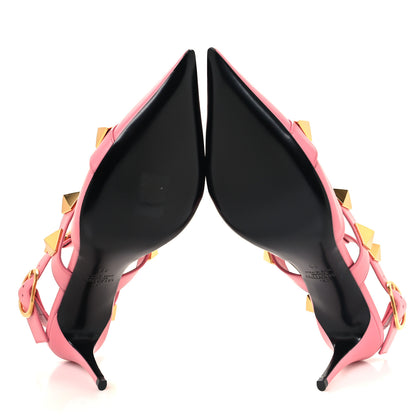 Valentino Garavani Calfskin Roman Stud Ankle Strap 80mm Pumps 38 Flamingo Pink 5 of 9