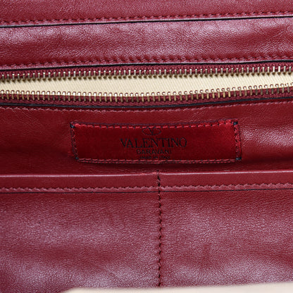 Valentino Garavani Vitello Medium Rockstud Tote Dark Red 8 of 15