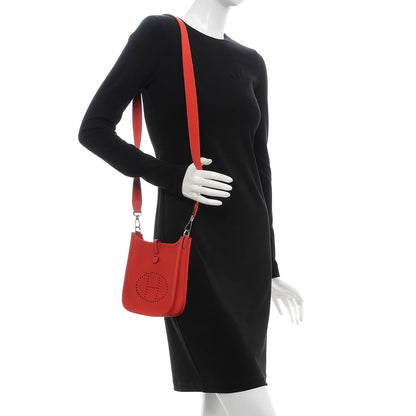 Hermes Taurillon Clemence Evelyne TPM Rouge Tomate 2 of 7