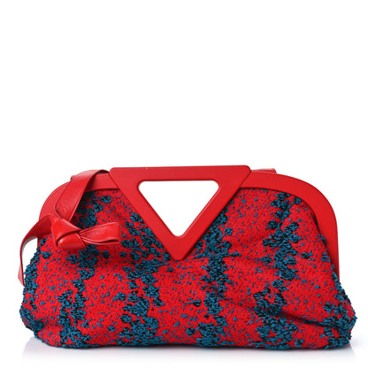 Bottega Veneta Textured Fabric Medium The Point Triangle Bag Red 1 of 9
