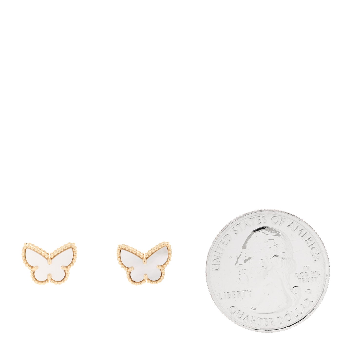 18K Yellow Gold Mother of Pearl Sweet Alhambra Butterfly Earrings