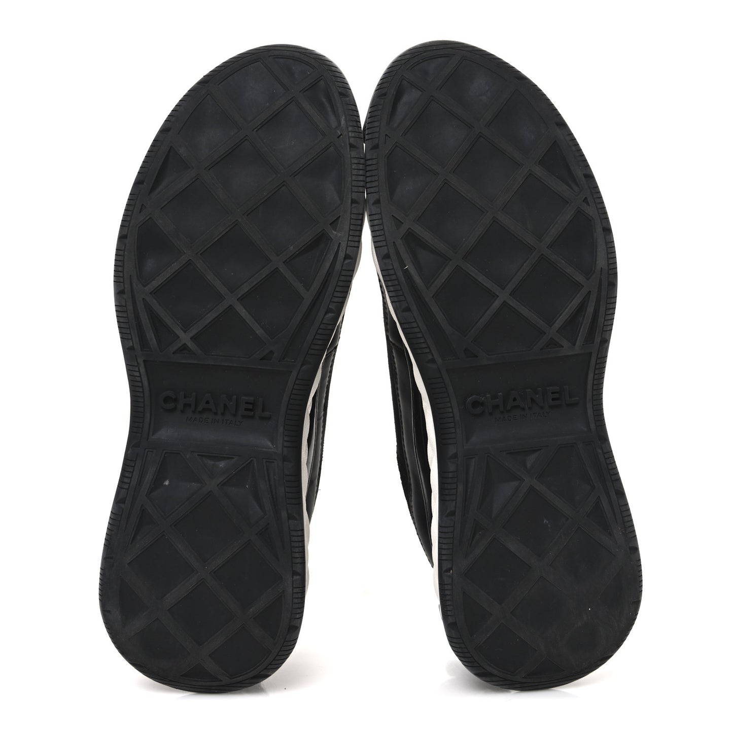 Velvet Calfskin Mixed Fibers CC Sneakers 37.5 Black