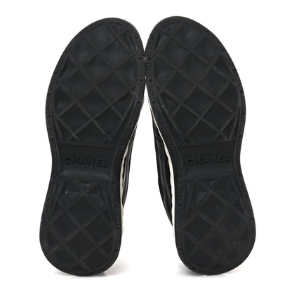 Chanel Velvet Calfskin Mixed Fibers CC Sneakers 37.5 Black 7 of 11