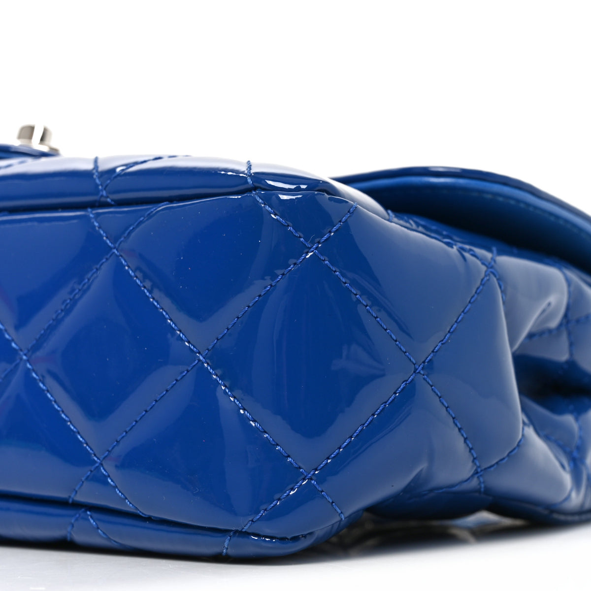 Patent Quilted Small Coco Shine Flap Blue