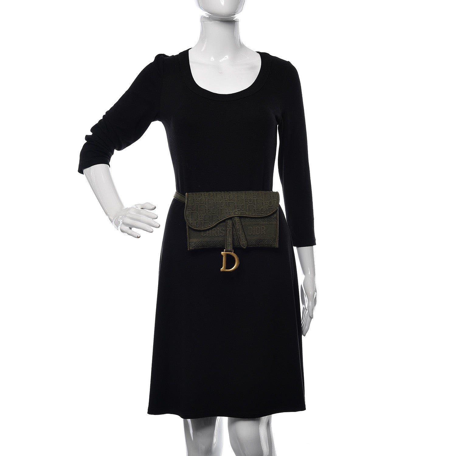 Christian Dior Oblique Saddle Belt Bag Green 2 of 10