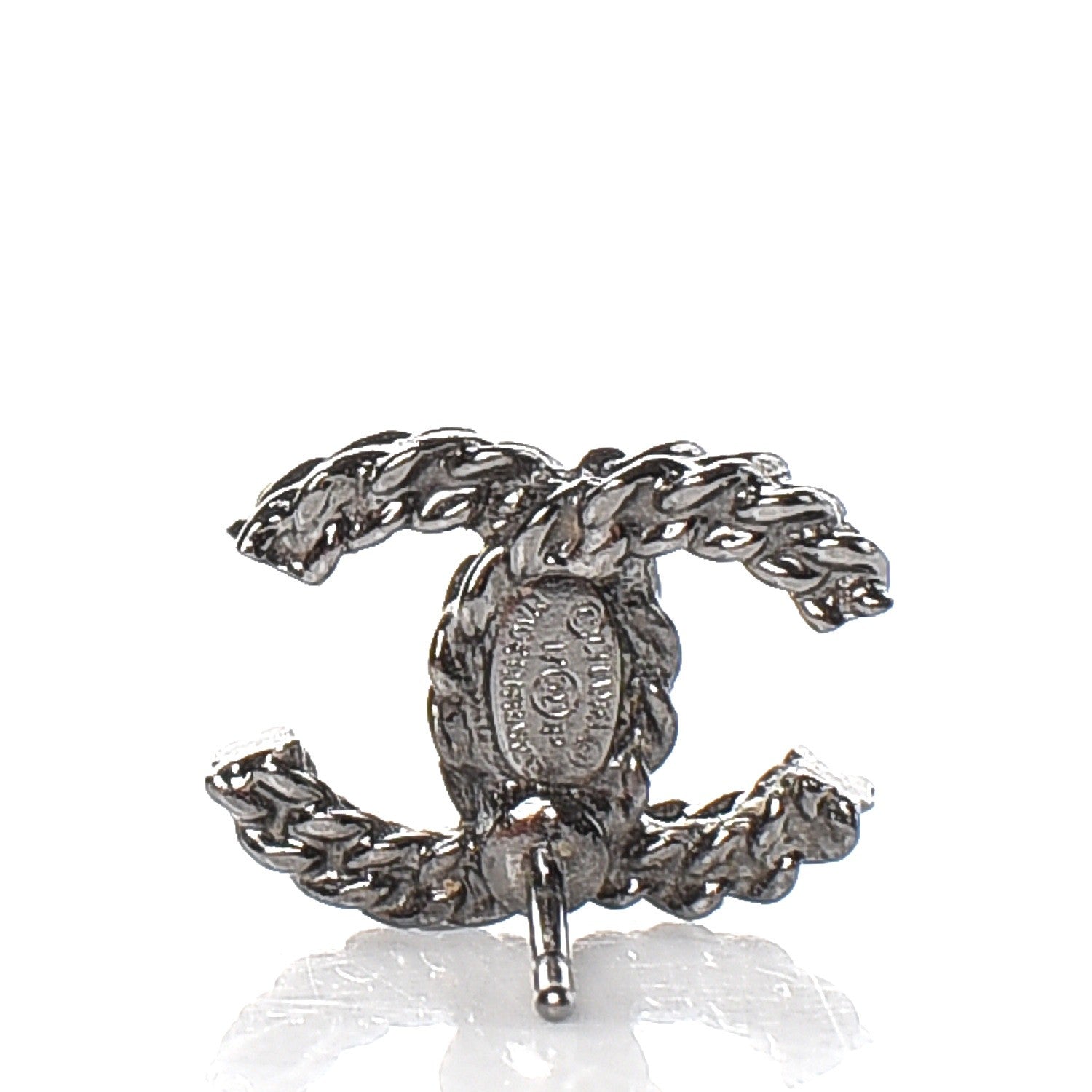 Chanel Ruthenium Crystal CC Earrings Gold 4 of 4