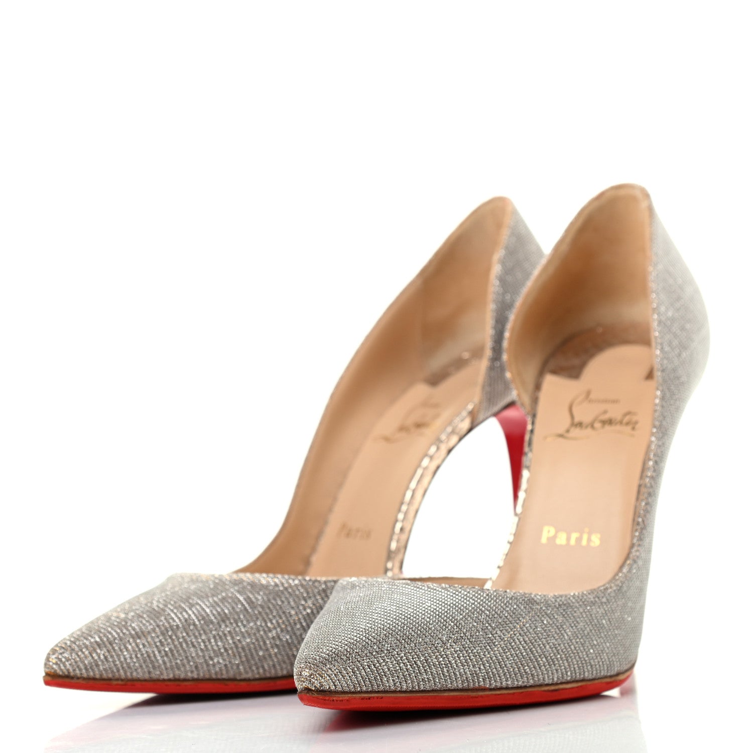 Christian Louboutin Glitter Luminor Iriza 100 Pumps 39.5 Gold 3 of 7