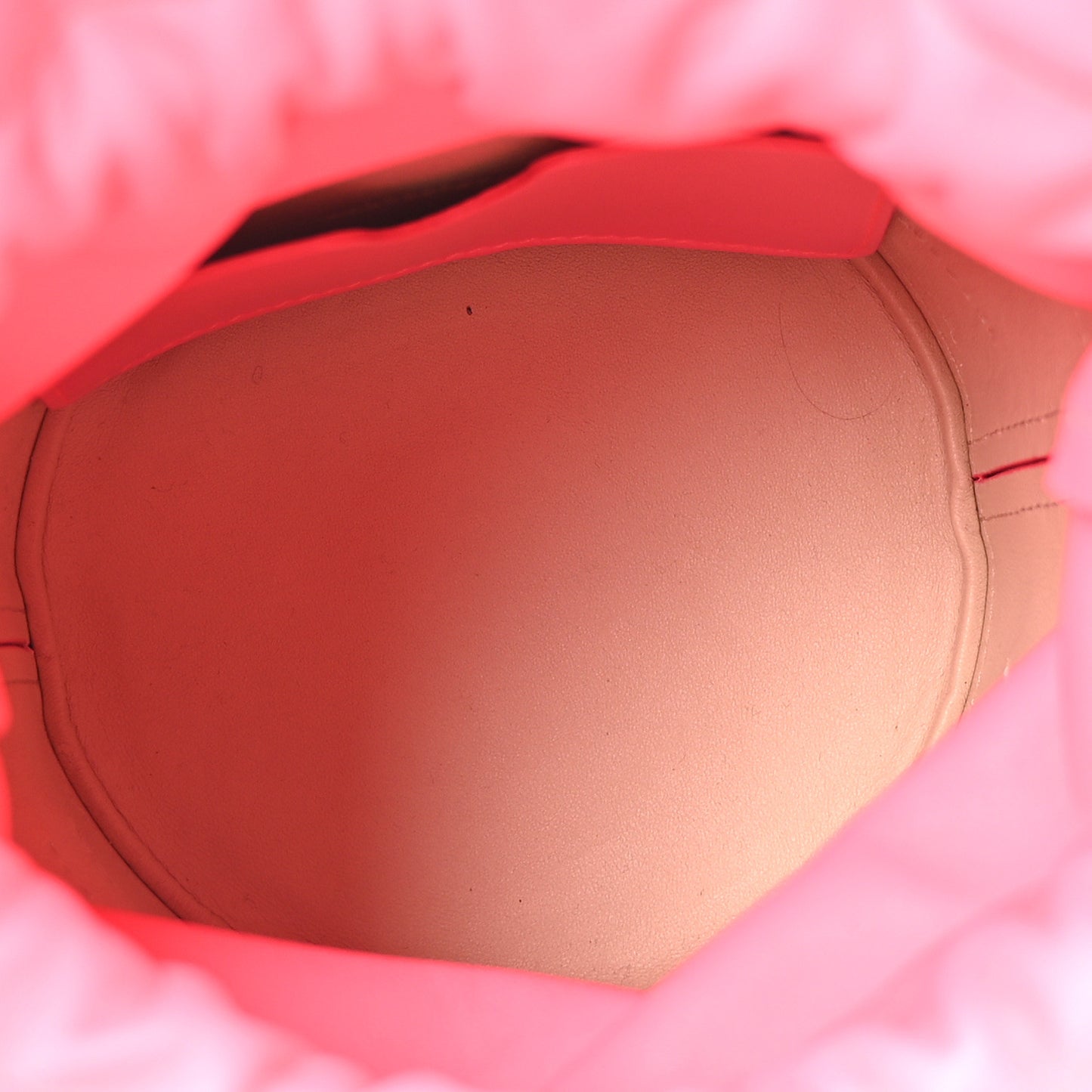 Calfskin The Soft Curve Drawstring Bag Neon Pink