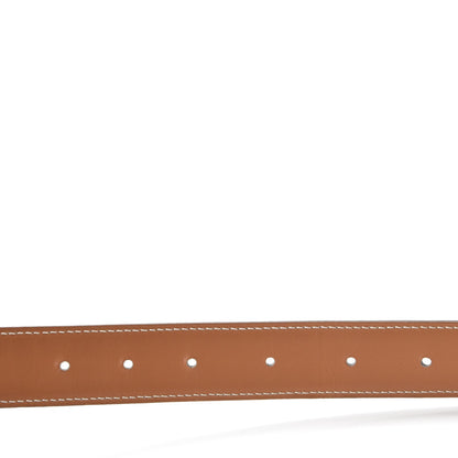 Hermes Chamonix Epsom Reversible 32mm Belt Strap 95 Gold Blanc 4 of 9
