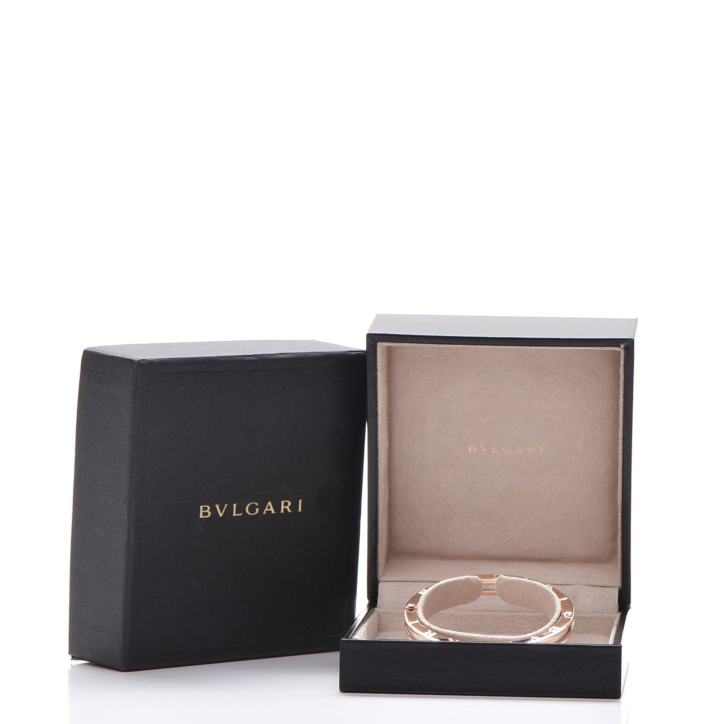 18K Rose Gold White Ceramic B.Zero1 Bangle Bracelet M