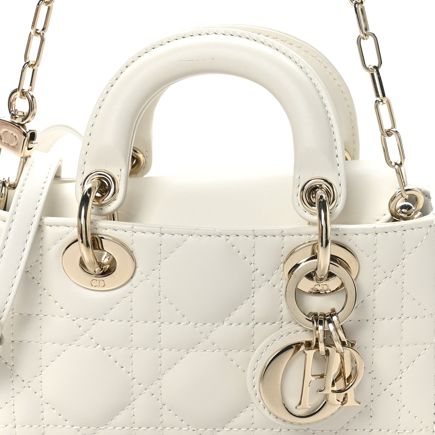 Christian Dior Lambskin Cannage Micro Lady D-Joy Latte 8 of 11