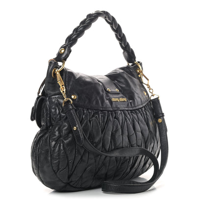 Miu Miu Nappa Matelasse Coffer Hobo Black 3 of 14