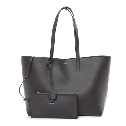 Saint Laurent Calfskin Large Shopping Tote Coal 1 of 12