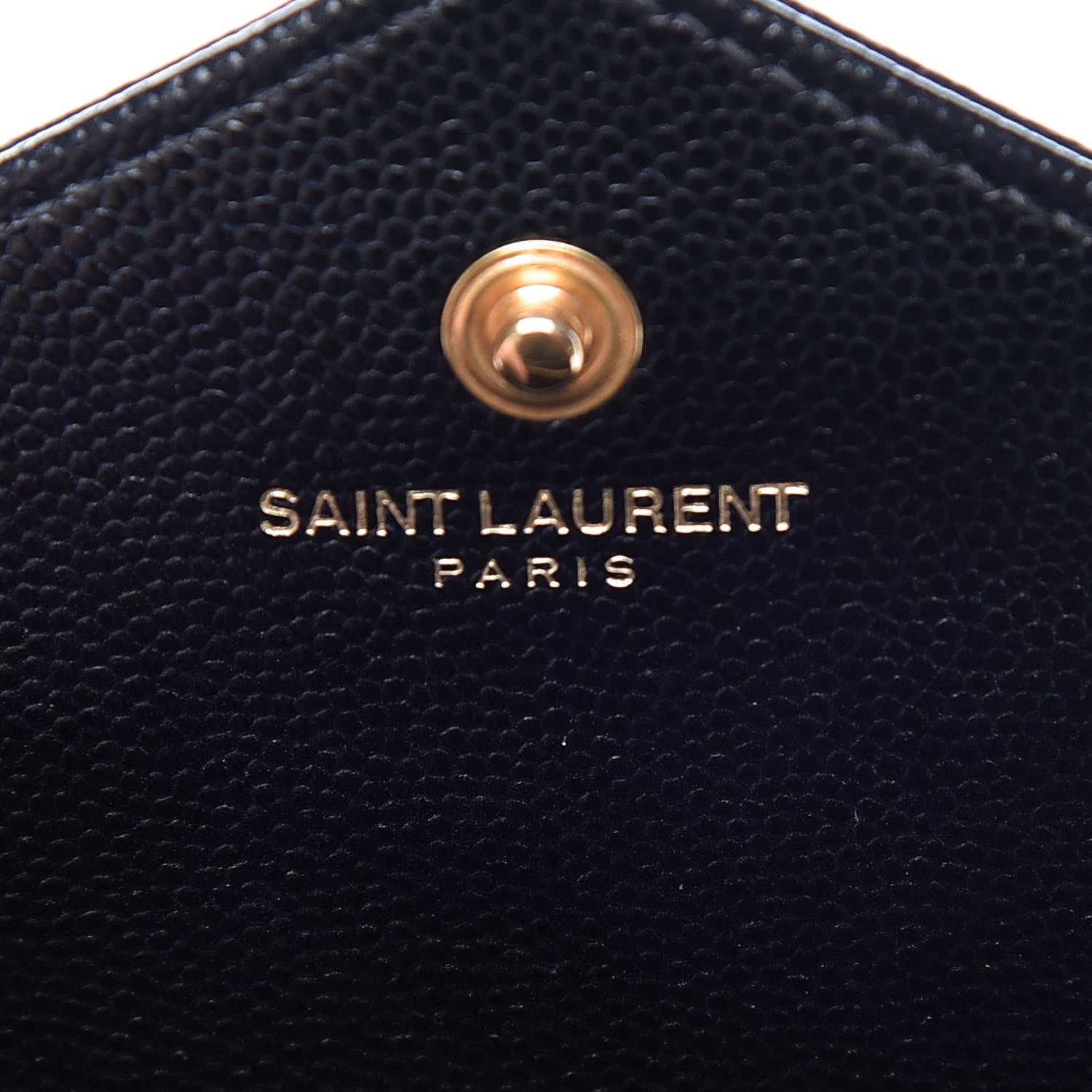 Saint Laurent Grain De Poudre Matelasse Chevron Monogram Chain Wallet Black 6 of 9