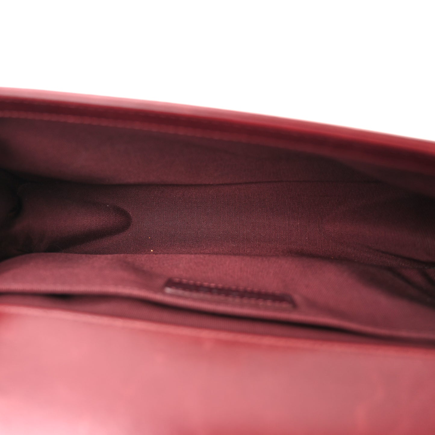 Glazed Calfskin Quilted Medium Boy Chained Flap Bordeaux