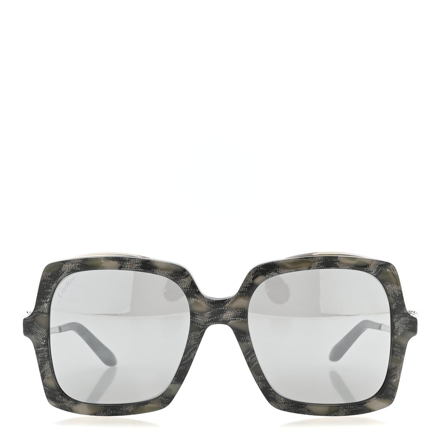 Metal Panthère de Cartier Square Sunglasses Grey