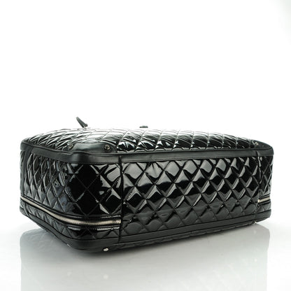 Chanel Vinyl Quilted Calfskin Large Viaggio Travel Bag Black 5 of 10