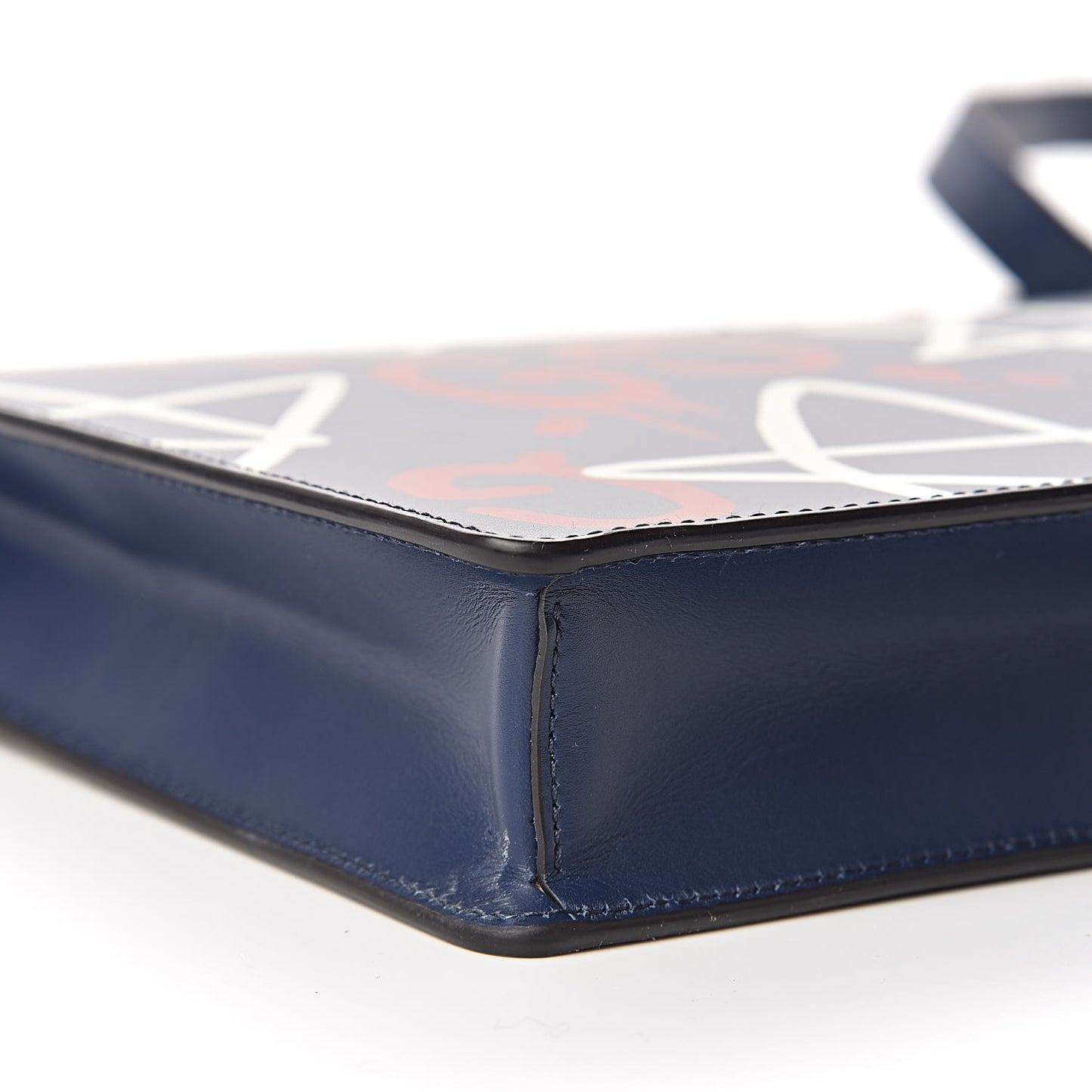 Calfskin GucciGhost Print GG Messenger Bag Blue Agata Hibiscus Red