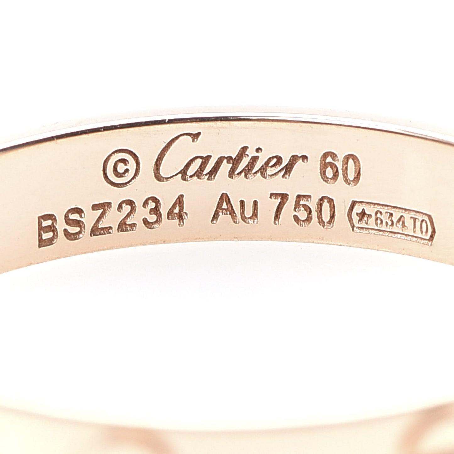 18K Pink Gold 3.5mm LOVE Wedding Band Ring 60 9