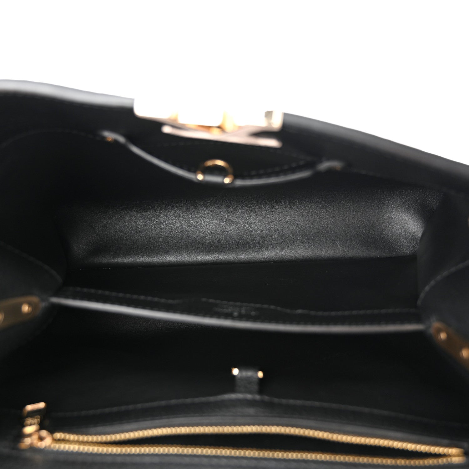 Louis Vuitton Taurillon Capucines PM Black Cream Pink 5 of 11