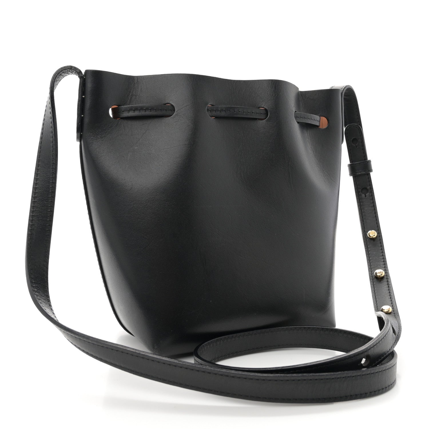 Mansur Gavriel Calfskin Mini Bucket Bag Black Ballerina 3 of 12