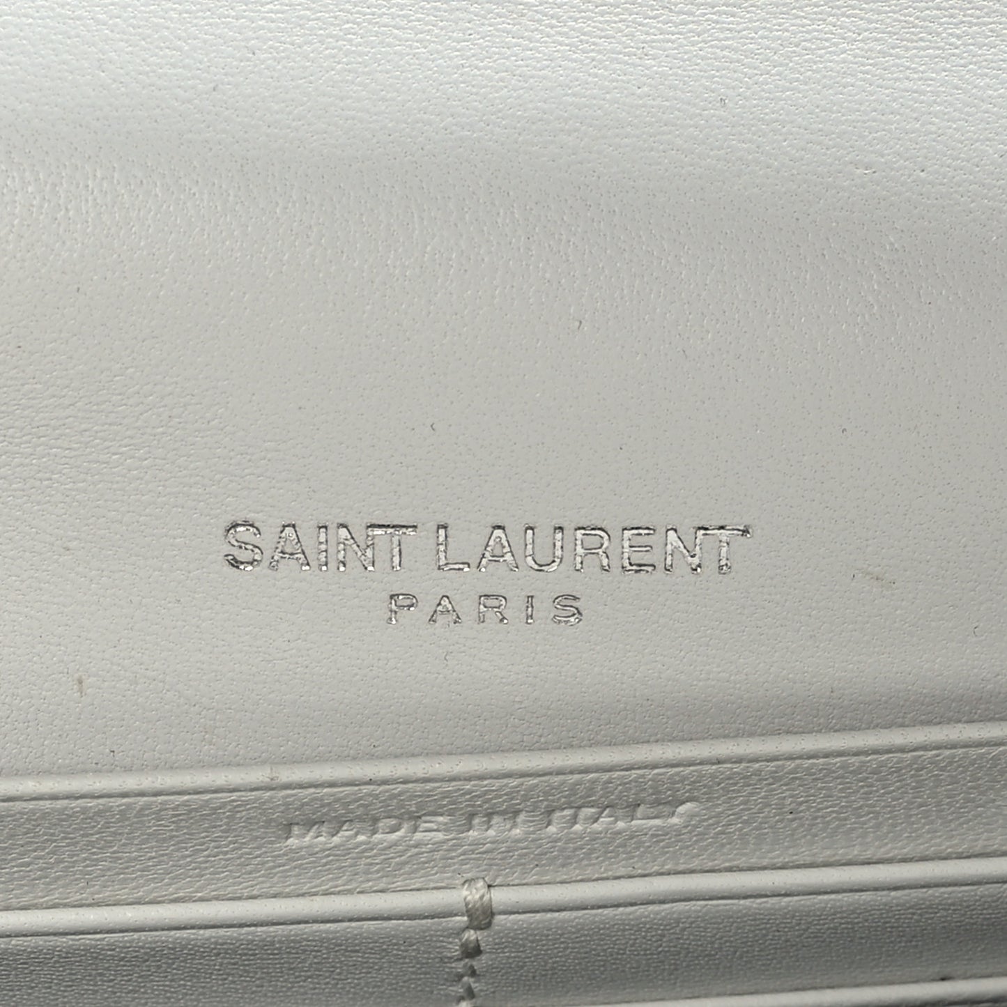Calfskin Crocodile Embossed Kate Monogram Tassel Chain Wallet Crema Soft