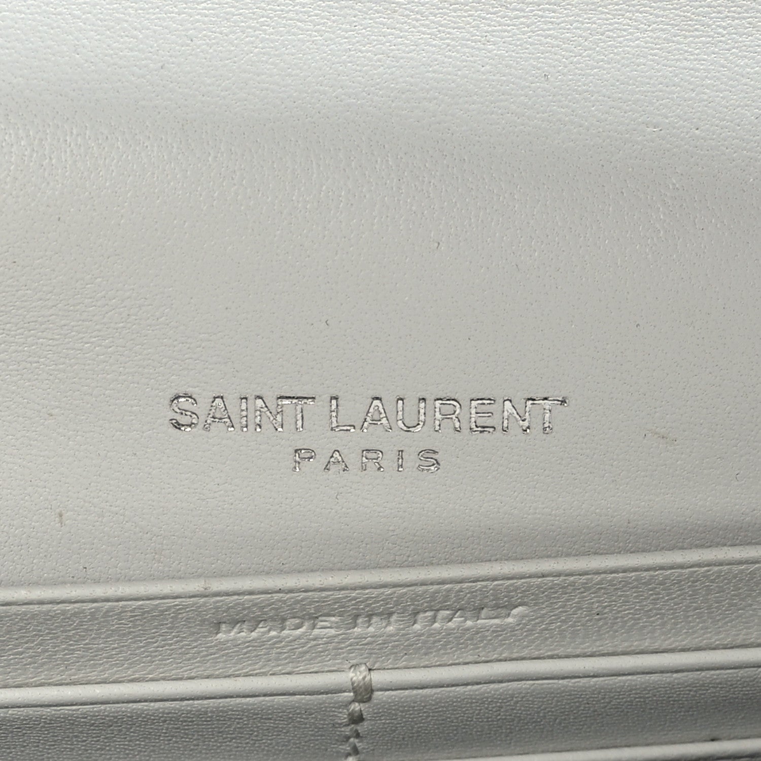 Saint Laurent Calfskin Crocodile Embossed Kate Monogram Tassel Chain Wallet Crema Soft 6 of 8