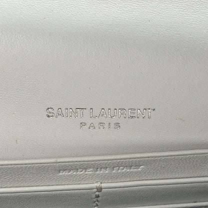 Saint Laurent Calfskin Crocodile Embossed Kate Monogram Tassel Chain Wallet Crema Soft 6 of 8