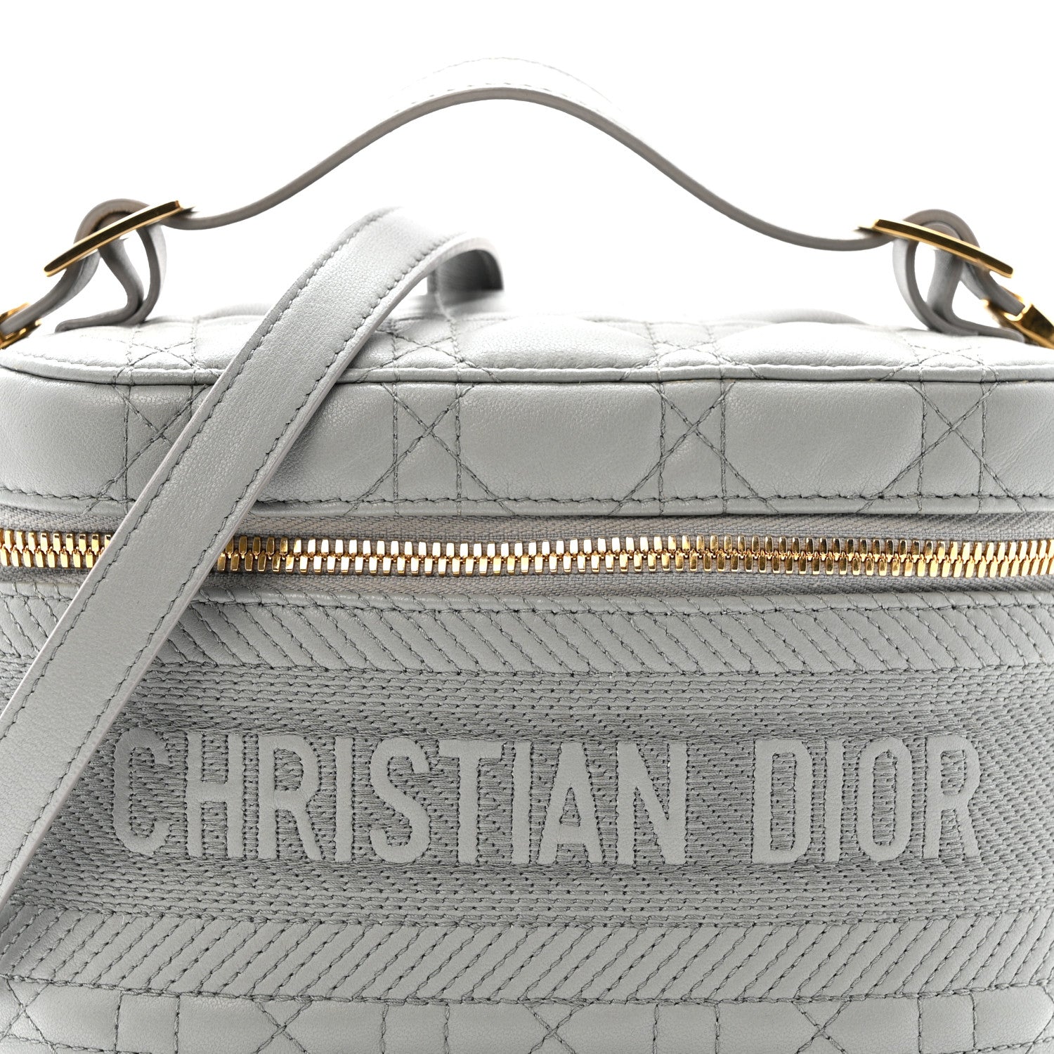 Christian Dior Lambskin Cannage Small Diortravel Vanity Case Cloud Blue 8 of 12