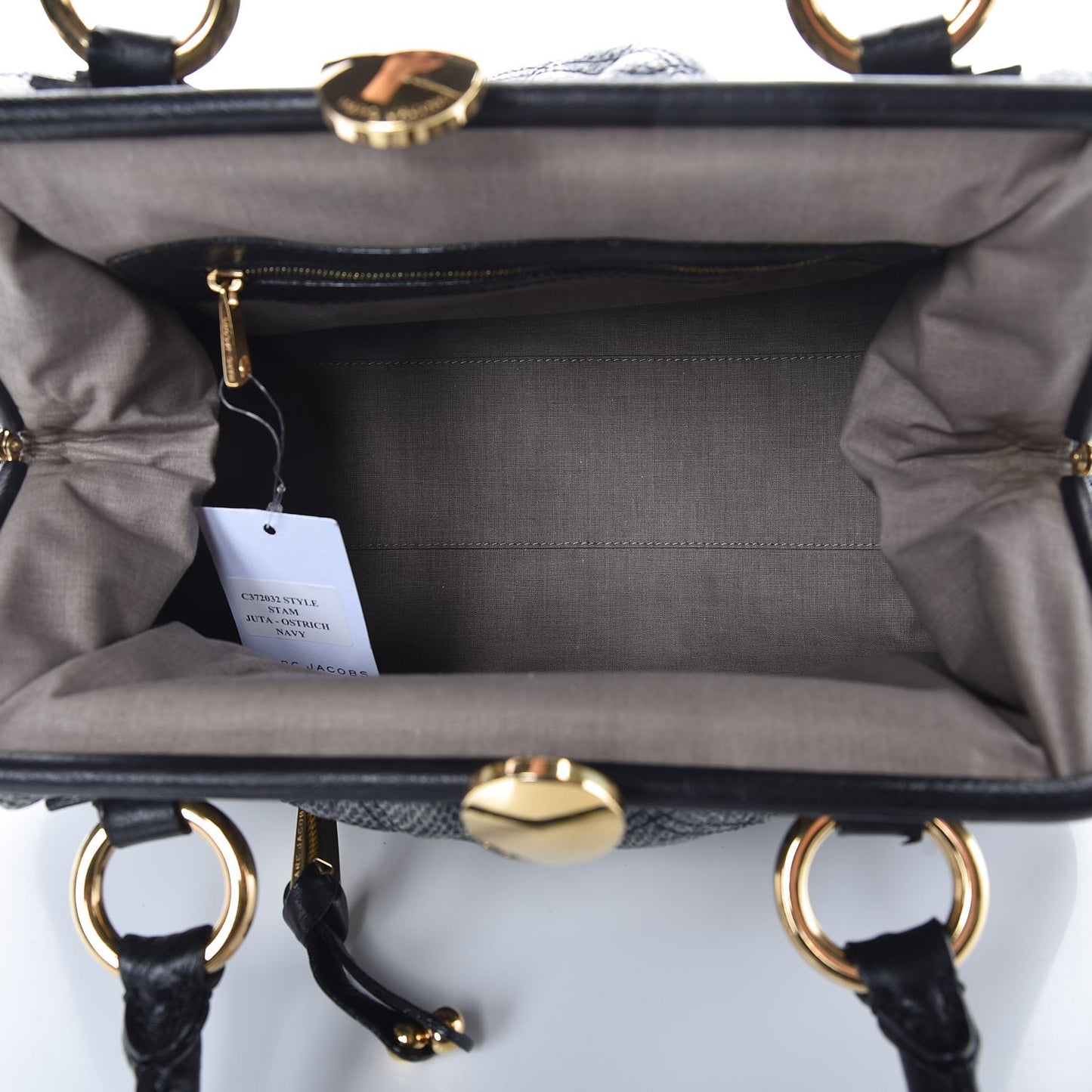 Juta Ostrich Stam Tote Navy