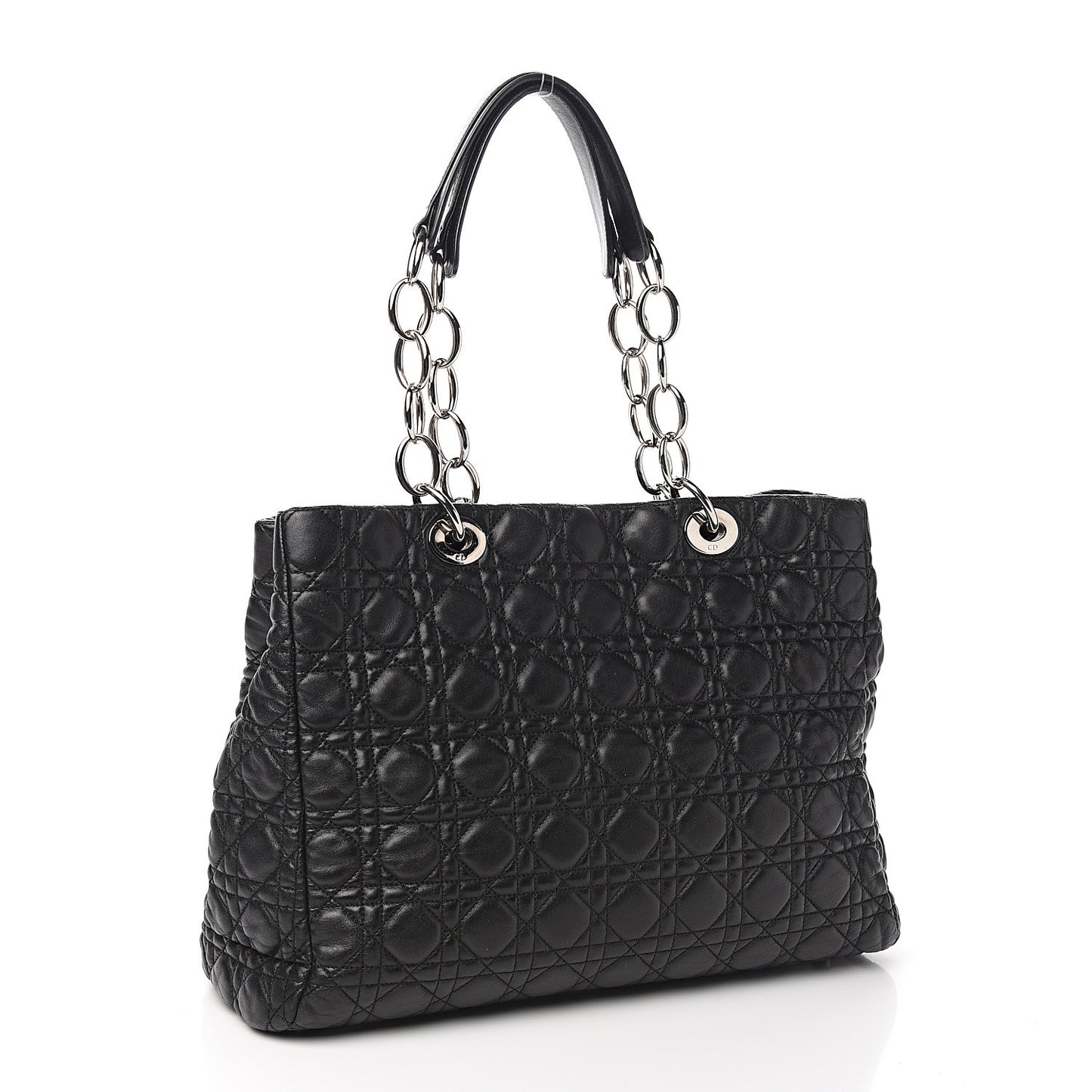 Lambskin Cannage Large Dior Soft Shopping Tote Black