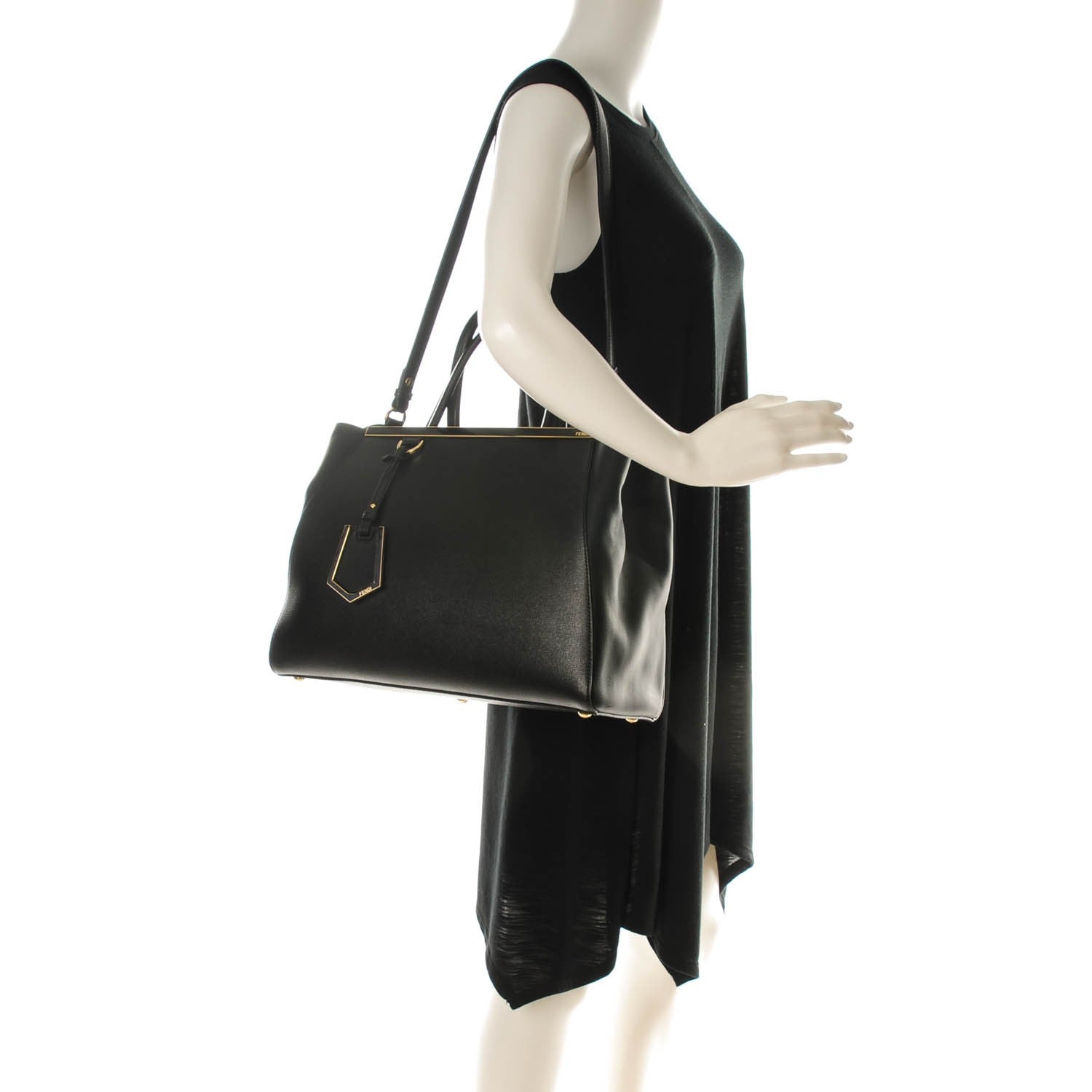 Fendi Vitello Elite Medium 2Jours Tote Black 2 of 7