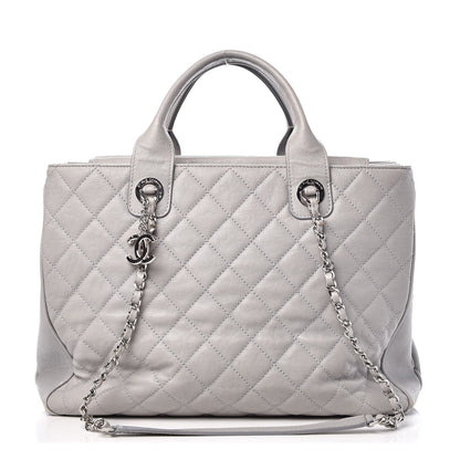 Chanel Caviar Quilted Top Handle Shopping Tote Grey 1 of 18