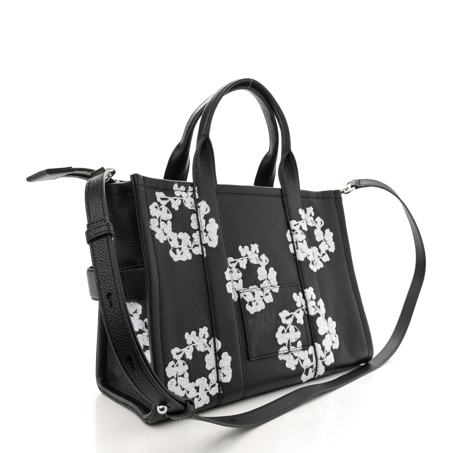 x Denim Tears Grained Calfskin Medium The Tote Bag Black