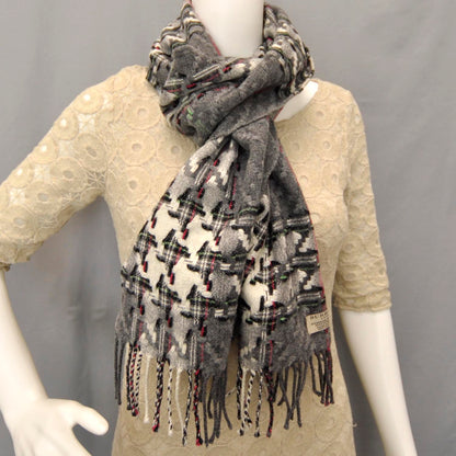 Burberry Merino Wool Cashmere Check Scarf Grey 2 of 4