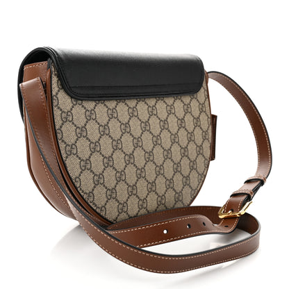 Gucci GG Supreme Monogram Calfskin Small Padlock Messenger Shoulder Bag Beige Black Cuir 3 of 10