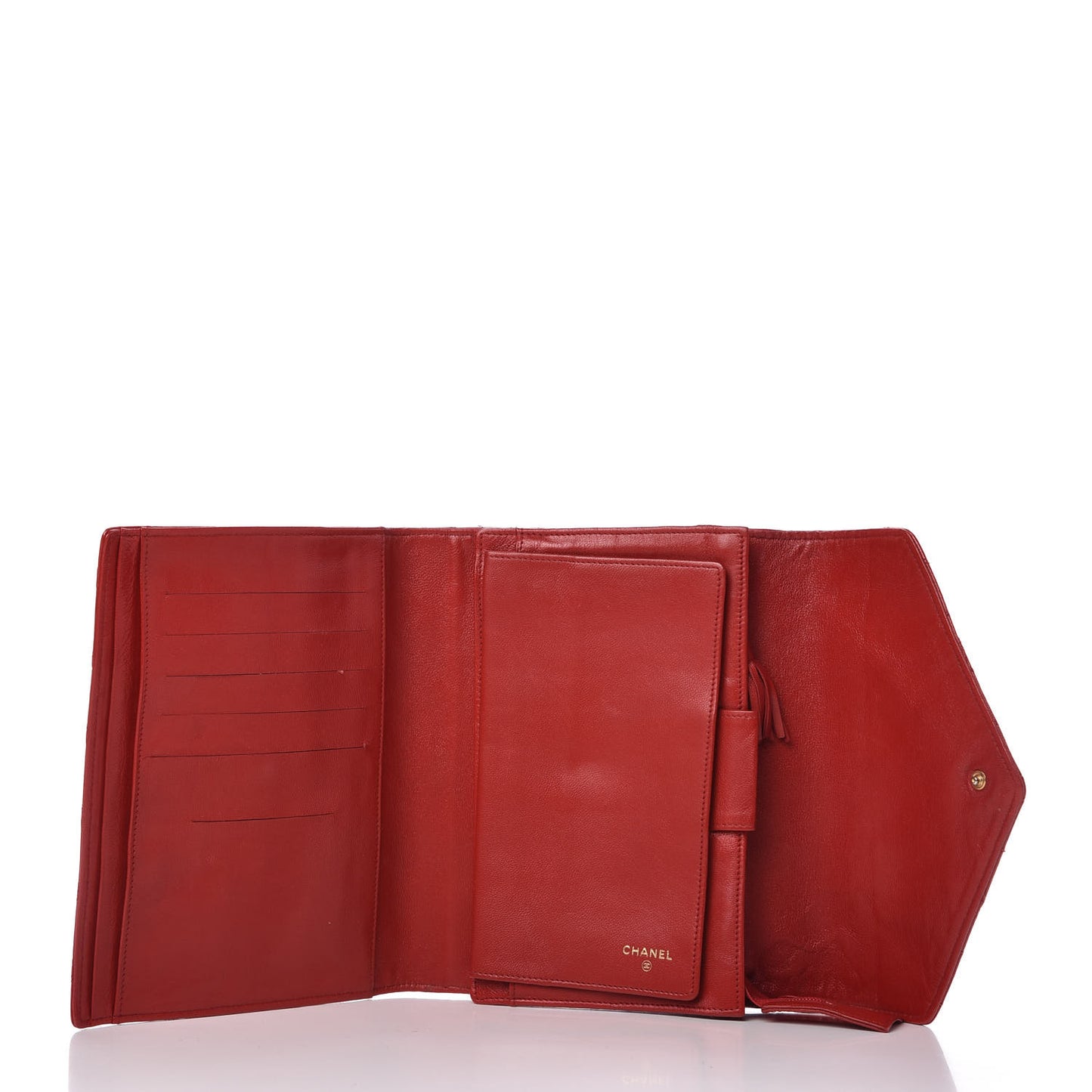 Lambskin Diamond Stitched Clutch Red