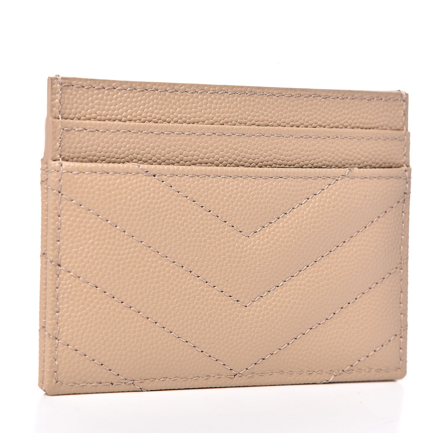 Grain De Poudre Matelasse Chevron Monogram Credit Card Case Nude Powder