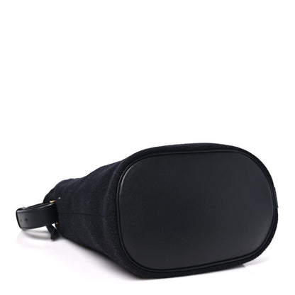 Saint Laurent Wool Calfskin Rive Gauche Bucket Bag Black Gold 5 of 11