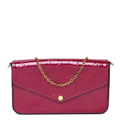 Louis Vuitton Vernis Felicie Chain Wallet Magenta 3 of 9