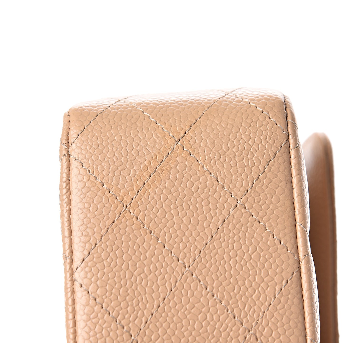 Caviar Quilted Medium Double Flap Beige Clair