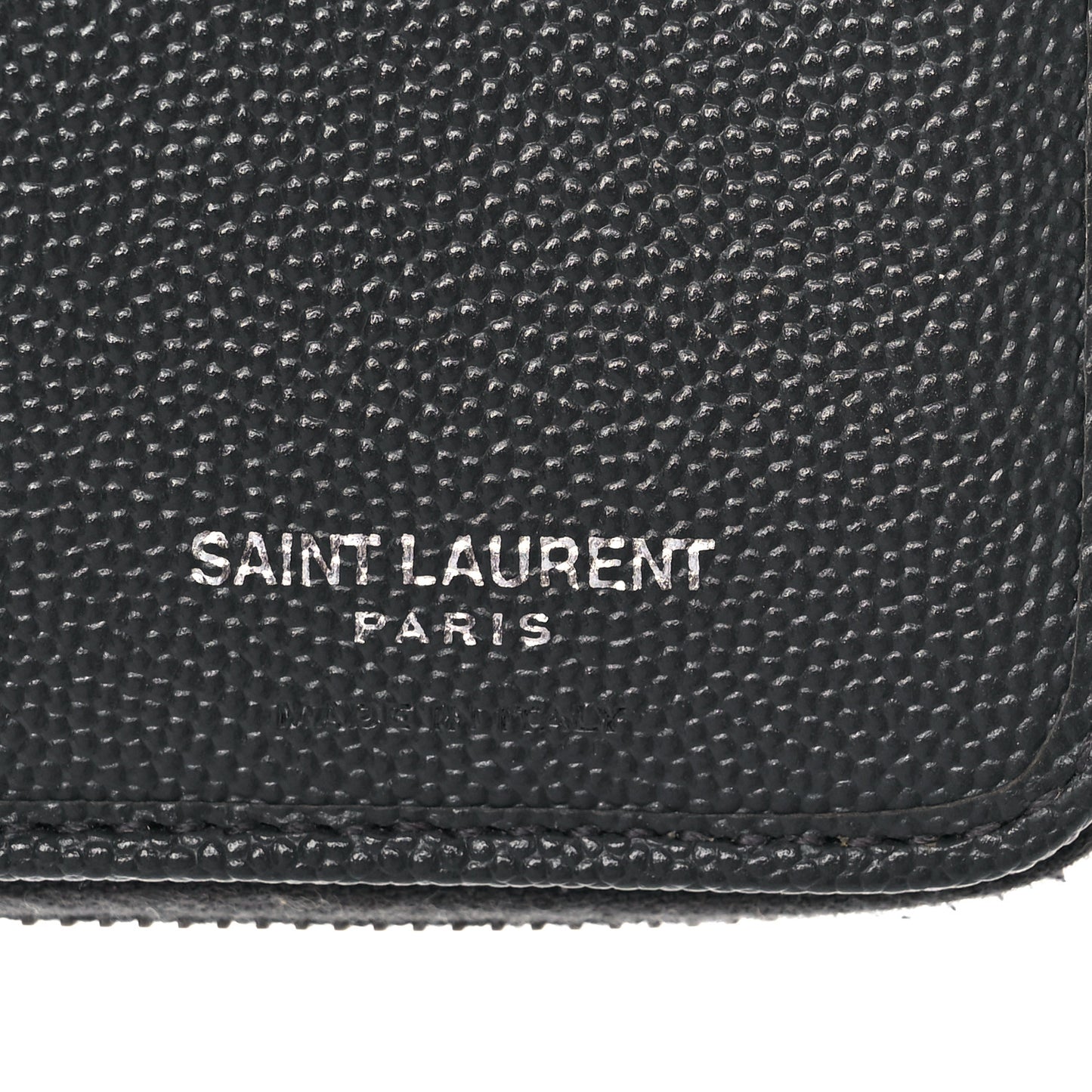 Grain De Poudre Matelasse Chevron Monogram Compact Zip Around Wallet Asphalt White