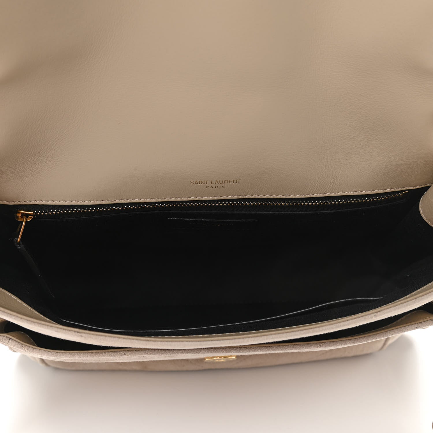 Saint Laurent Suede Monogram Medium Niki Chain Satchel Light Beige 5 of 9