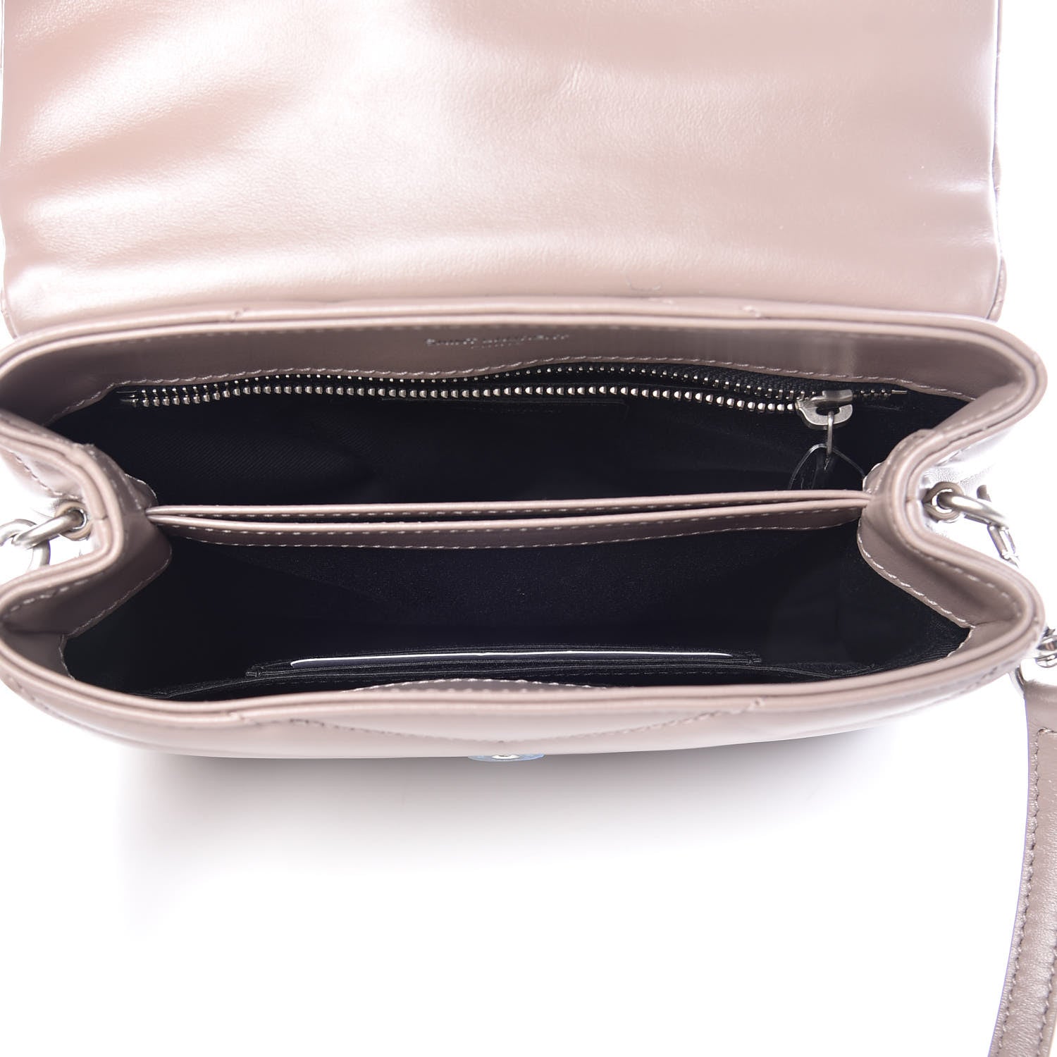 Saint Laurent Calfskin Y Quilted Monogram Toy Loulou Satchel Mink 7 of 9