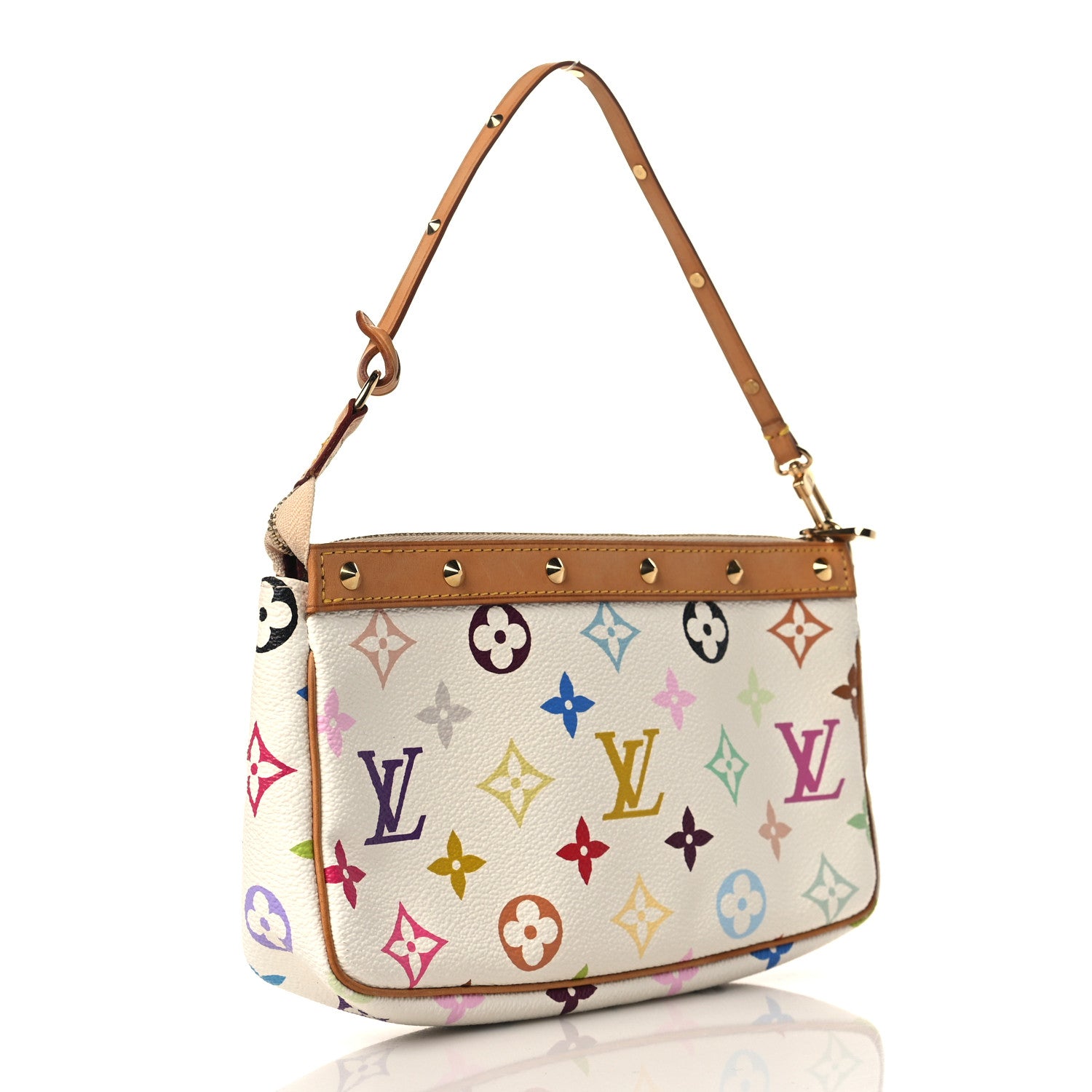 Louis Vuitton Monogram Multicolor Pochette Accessories White 3 of 8