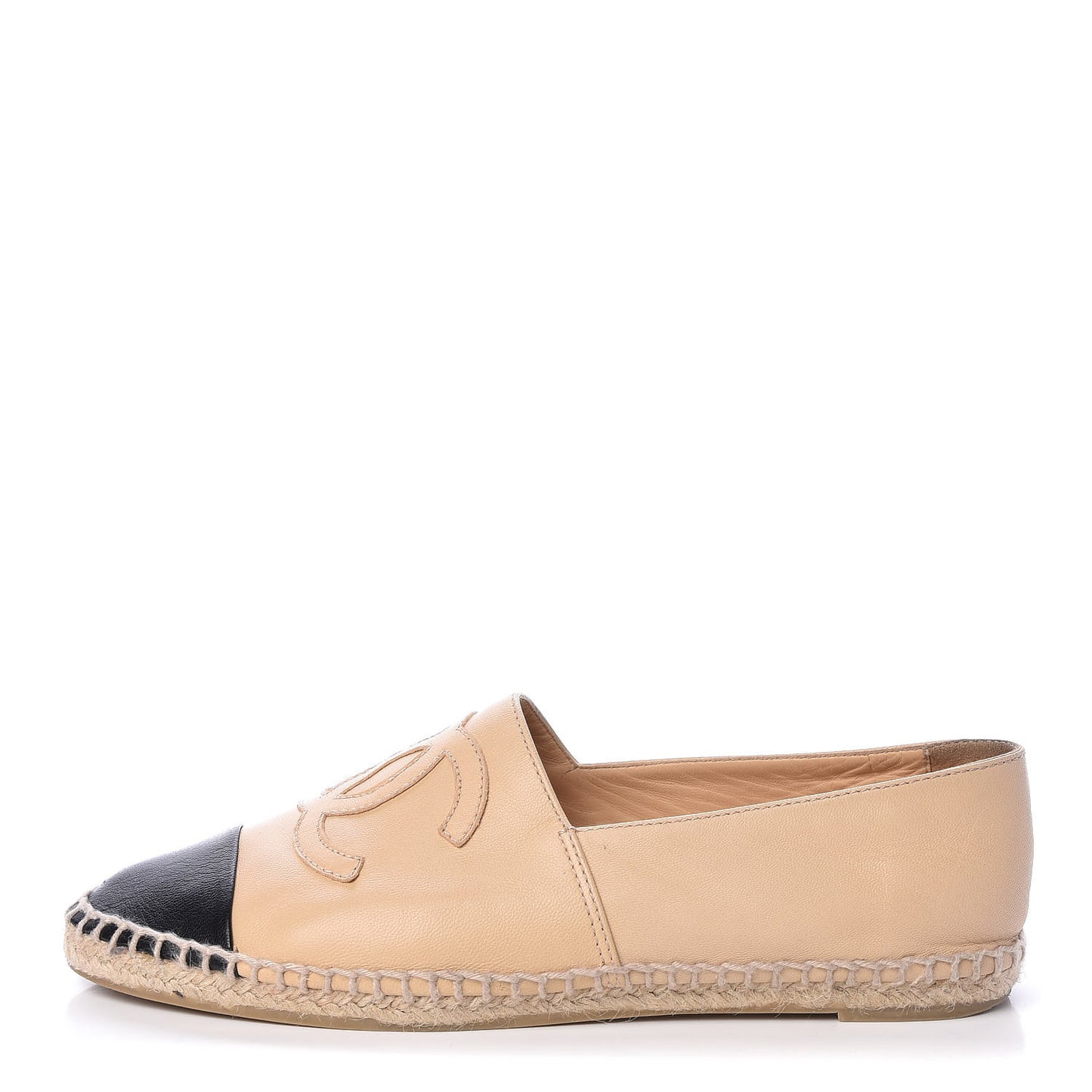 Lambskin CC Espadrilles 38 Beige Black